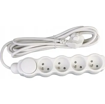 Napájecí kabel Prodlužovací Kabel přívod Bemko 1,5 m 4 ks zásuvek bílý