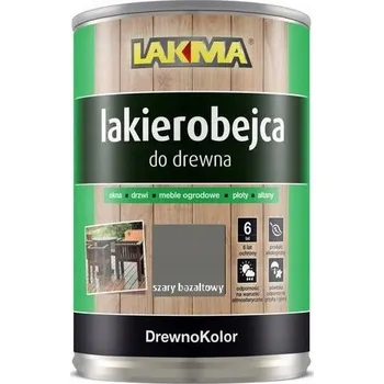 Lak na dřevo Lakma Lazurovací lak na dřevo Šedý Bazaltový 0,8L Krása a ochrana!