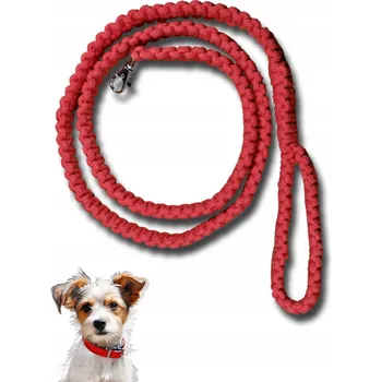 Vodítko pro psa Vodítko pletené z bavlněné šňůry pro střední psy, délka 130 cm, styl makramé