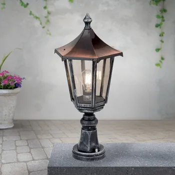 Lampička Orion Světlo s podstavcem Antoine s měděnou stříškou - průměr soklu 12 cm stříbrná, měď, čirá 1 x 100 W - Doprava zdarma