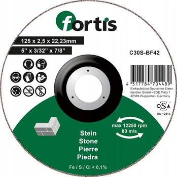 Řezný kotouč Kotouč na řezání kamene 125 x 2,5 mm ohnutý fortis