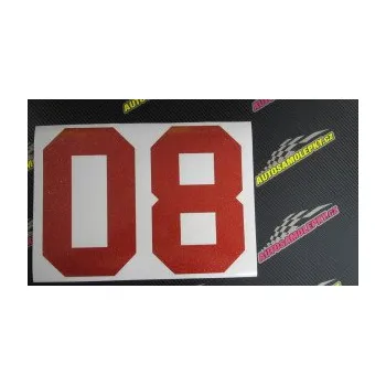 Polep vozidla Startovní číslo 08 (12 - zelená) SAMOLEPKA NA AUTO, NÁLEPKA, FÓLIE, POLEP, TUNING, VLASTNÍ TEXT, TISK, AUTOSAMOLEPKY.cz, POLEPY, OBRÁZEK, LOGO, 3D STICKERS