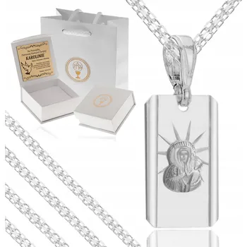 Náhrdelník STŘÍBRNÝ NÁHRDELNÍK BISMACK S KRÁSNÝM MEDAILONEM RYZOST 925 + GRAVÍROVÁNÍ KŘEST SVATÉ PŘIJÍMÁNÍ