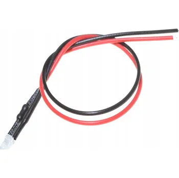 Dioda LED 3mm 12V biała s kabelem 20cm MAT