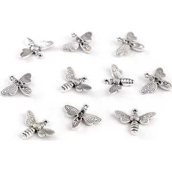 Přívěsek Kovový přívěsek / taháček na zip včela 19x15 mm Varianta: 1 platina, Balení: 10 ks