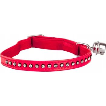 Obojek pro psa DINGO OBOJEK PRO KOČKY GLAMOUR 1,0x29 CM ČERVENÝ