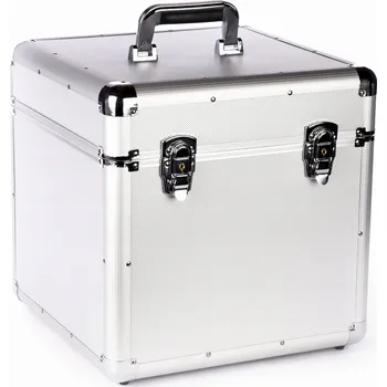 Příslušenství pro datový nosič Stříbrný kufr na 90 CD/DVD, 12 palců