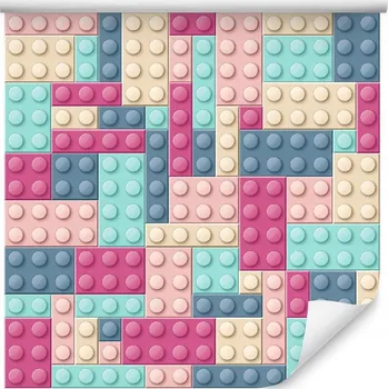 Tapeta Tapeta na zeď pro dívky s barevnými kostkami