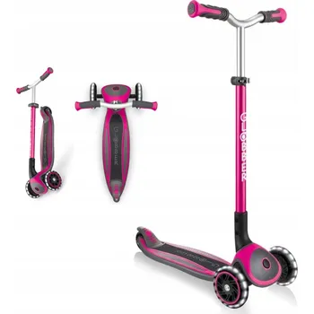 Koloběžka Lehká skládací koloběžka pro dívky s nastavitelnou výškou a 3 kolečky LED Globber