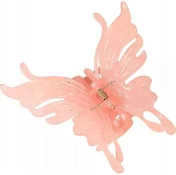 Ozdoba do vlasů MOTÝL RŮŽOVÝ SVĚTLÝ CRYSTAL SKŘIPEC SPONKA MOTÝLEK Akryl