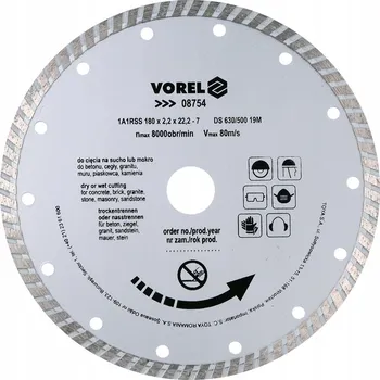 Řezný kotouč Diamantový kotouč Vorel 08754 turbo segment 180 mm