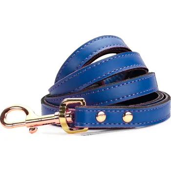 Vodítko pro psa KOŽENÁ VODÍTKO PRO MALÉ STŘEDNÍ PSY 1,2 M MODRÁ