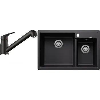Granitový dřez Set RS Blanco Legra 8+ Blanco Daras-S (černá + černá)
