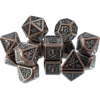 Příslušenství k deskovým hrám ANNE BONNY SADA 7 KOVOVÝCH RPG kostek