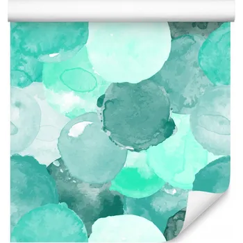 Tapeta Tapeta do obývacího pokoje ABSTRAKTNÍ Tyrkysové kruhy Dekorace