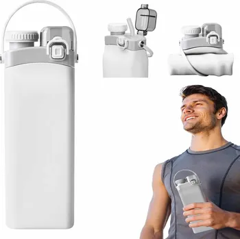 Láhev SKLÁDACÍ SILIKONOVÁ LÁHEV 600 ML S OBJEMEM LAHEV NA PITÍ NA SPORTOVNÍ VODU