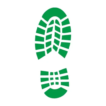 Samolepící dekorace Stopa od boty levá (12 - zelená) SAMOLEPKA NA AUTO, NÁLEPKA, FÓLIE, POLEP, TUNING, VLASTNÍ TEXT, TISK, AUTOSAMOLEPKY.cz, POLEPY, OBRÁZEK, LOGO, 3D STICKERS