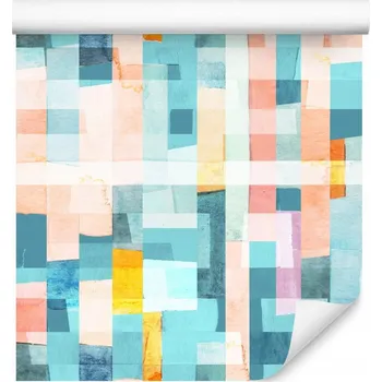 Fototapeta Tapeta v Rolích PASTELE Barevné Pruhy Dlaždice Dekor