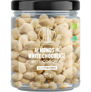 BrainMax Pure Mandle v bílé čokoládě s kokosem, BIO, 285 g