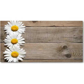 Obraz Kuchyňský panel Sedmikrásky dřevo 140x70 cm + LEPIDLO