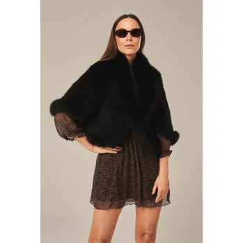 Dámský kožich Černý kožíšek bolerko (S - 36)