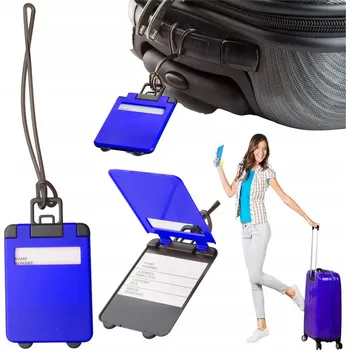 IDENTIFIKAČNÍ ŠTÍTEK NA ZAVAZADLO, PŘÍVĚSEK NA KUFR, ADRESÁŘ - TMAVĚ MODRÝ