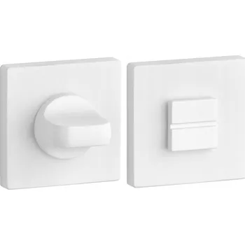 Dveřní kování Vnitřní klika Enger Krátká, Čtvercová rozeta, Štít s WC zámkem