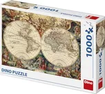DINO Puzzle Historická mapa 66x47cm foto skládačka 1000 dílků