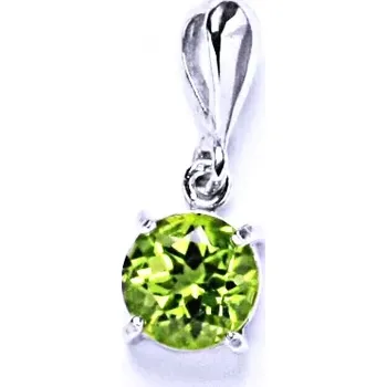 Přívěsek Stříbrný přívěsek přírodní olivín - P1252 (Stříbrný přívěsek s olivínem 7 mm)