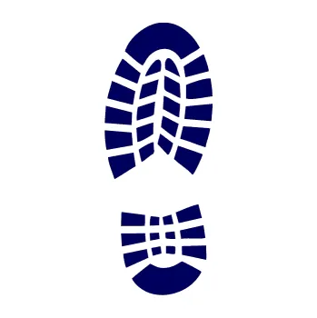 Samolepící dekorace SAMOLEPKA Stopa od boty levá (23 - tmavě modrá) NA AUTO, NÁLEPKA, FÓLIE, POLEP, TUNING, VLASTNÍ TEXT, TISK, AUTOSAMOLEPKY.cz, POLEPY, OBRÁZEK, LOGO, SAMOLEPKY