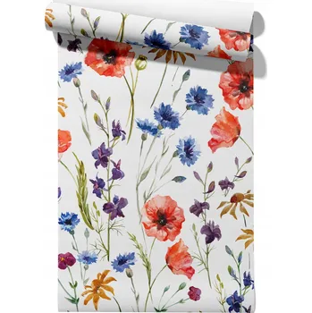 Tapeta Vliesová tapeta Červené máky – role tapety 50 cm x 6,1 m