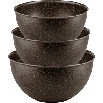 SADA KUCHYŇSKÝCH MISEK PLASTOVÉ MISKY 3ks BIO VELKÉ 0.75 1.5 3L Hnědá