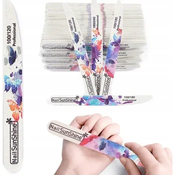 Pilníky na nehty NailSunShine 100/120, 10 kusů, vícebarevné
