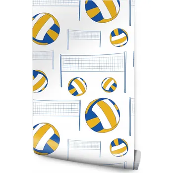 Fototapeta Tapeta pro mládež - VOLEJBAL: Sport, míče, kreslený design