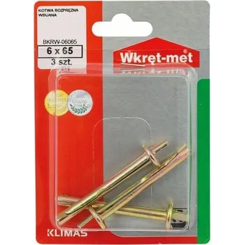 Vrták Rozpínací zatloukací kotvy 6x6 mm - 3 ks WKRĘT-MET