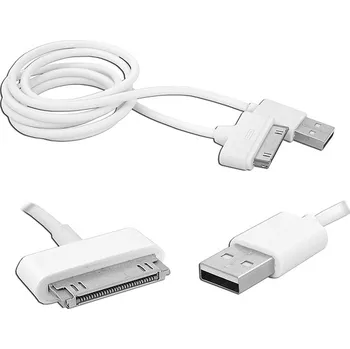 Datový kabel Kabel Lechpol USB - Apple 30-pin 1,5 m bílý