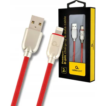 Datový kabel Kabel Gembird USB - Apple Lightning 2 m červený