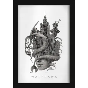 Obraz Dekorativní nástěnný obraz do pokoje Černobílý Město Varšava 20x30 cm