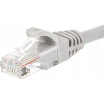 Síťový kabel Propojovací kabel RJ45, Netrack se zalévanou koncovkou, kategorie 5e UTP, 1,5 m šedý