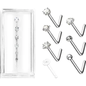 Souprava šperků Šperky4U Sada 7mi piercingů do nosu - N0000-01