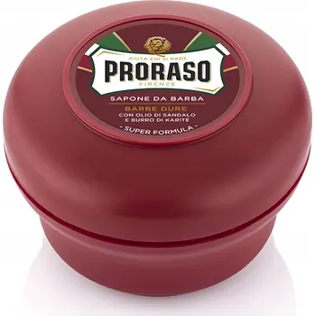 Mýdlo Mýdlo na holení PRORASO Řada Červená RED Santalové dřevo Mýdlo v kelímku 150 Ml