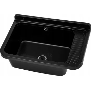 Granitový dřez Jednokomorový dřez z polypropylenu černý