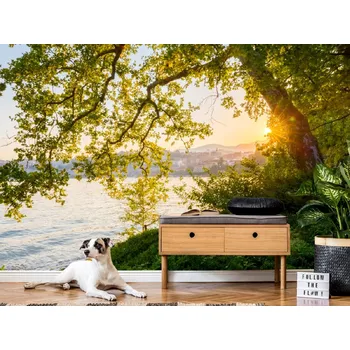 Tapeta Tapeta západ slunce u řeky