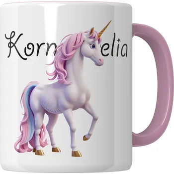 Keramický hrnek 330 ml HRNEK PRO DÍVKU JAKO DÁREK S KONĚM RŮŽOVÝ CITÁT PODPIS K MIKULÁŠI POD STROMEČEK NA KÁVU ČAJ