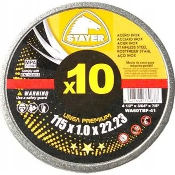 Řezný kotouč Řezací kotouče na kov Stayer 115 x 1 x 22,23 mm 10 ks.