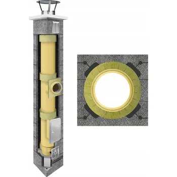 Komín Keramický komín, komínový systém fi 160, 14 m, sada 36 x 36 cm, kompletní