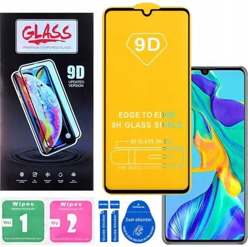 SKLO 9D 9H S CELOPLOŠNÝM LEPIDLEM (FULL GLUE) pro Huawei P30 (ELE-L29, ELE-L09, ELE-L04) 146 x 67 mm