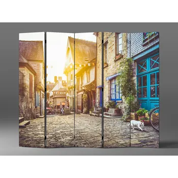 Paraván Paraván výhled do malebné ulice Rozměr: 225 x 180 cm