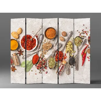 Paraván Paraván retro lžičky s kořením Rozměr: 225 x 180 cm