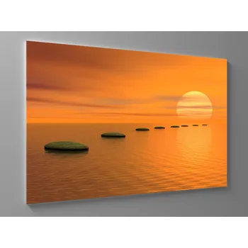 Obraz Obraz kameny v moři a západ slunce Rozměr: 60 x 40 cm